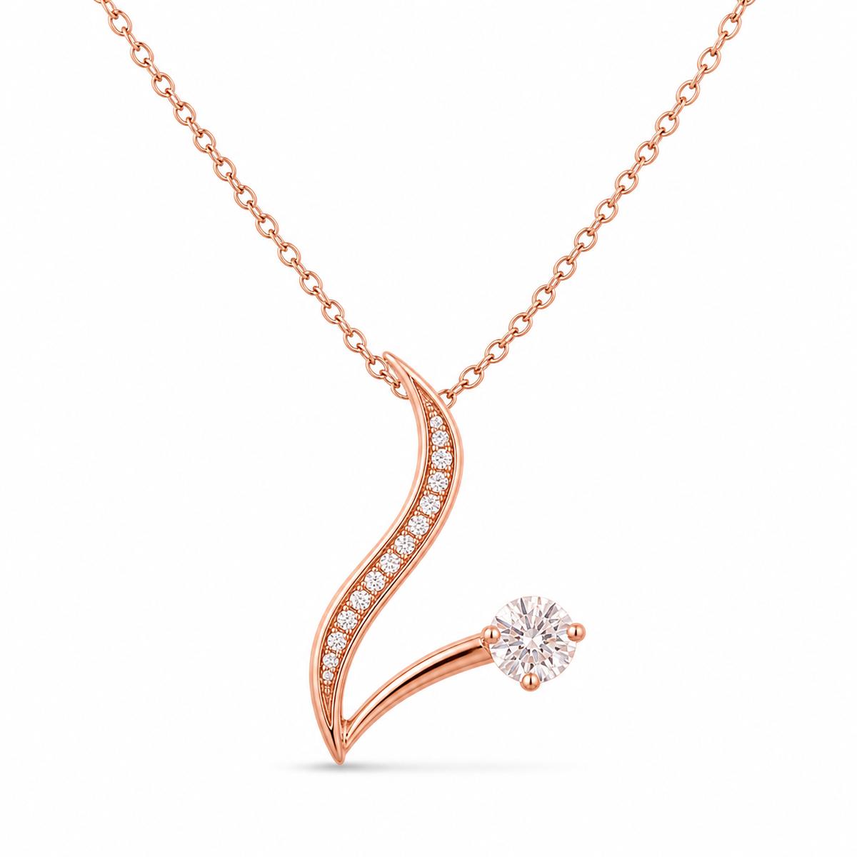 Rose Gold Seraph Curve Pendant product image 1