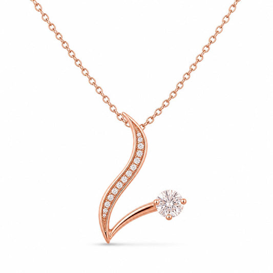 Rose Gold Seraph Curve Pendant product image 1