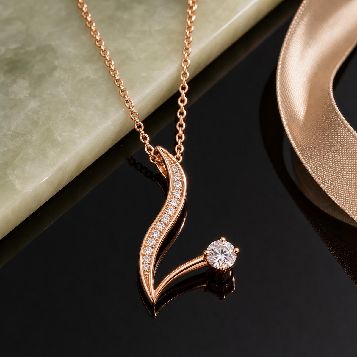 Rose Gold Seraph Curve Pendant product image 2