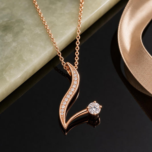 Rose Gold Seraph Curve Pendant product image 2