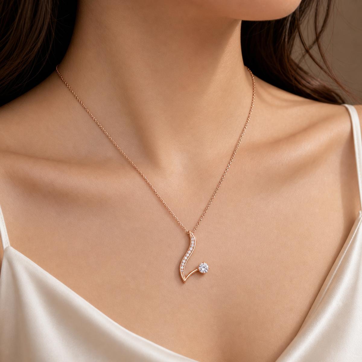 Rose Gold Seraph Curve Pendant product image 3