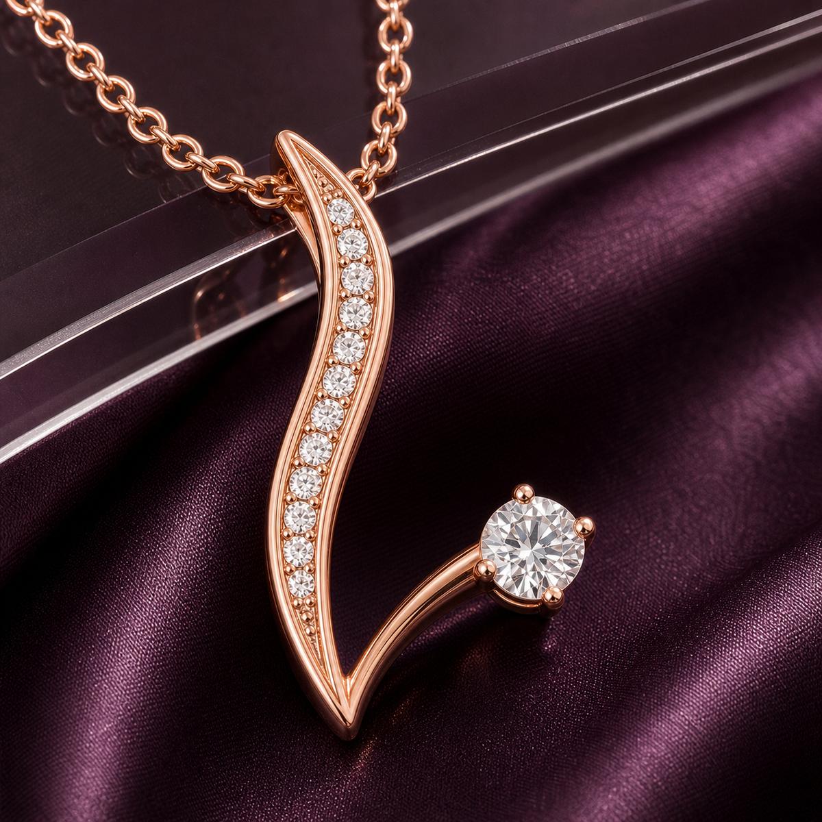 Rose Gold Seraph Curve Pendant product image 4