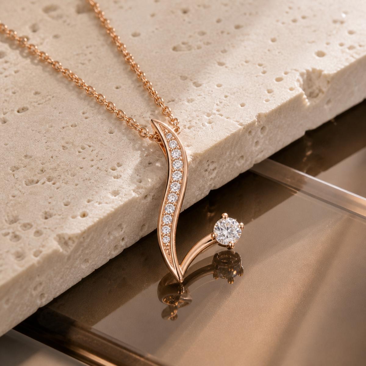 Rose Gold Seraph Curve Pendant product image 5