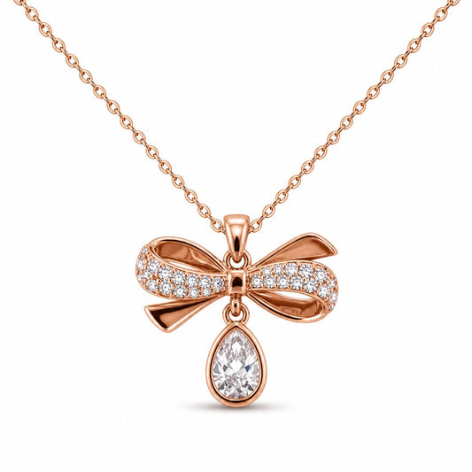 Rose Gold Seraphina Bow Drop Pendant product image 1