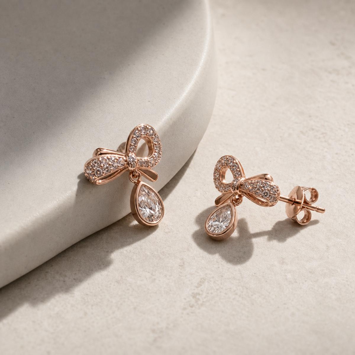 Rose Gold Seraphina Bow Earrings product image 4