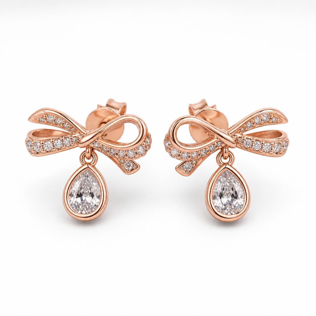 Rose Gold Seraphina Bow Earrings product image 1