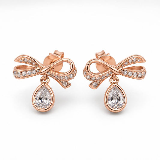 Rose Gold Seraphina Bow Earrings product image 1