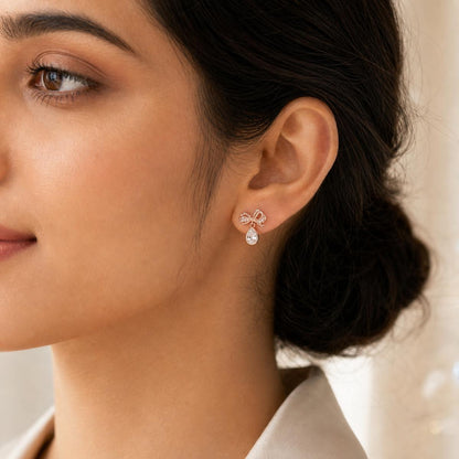 Rose Gold Seraphina Bow Earrings product image 7