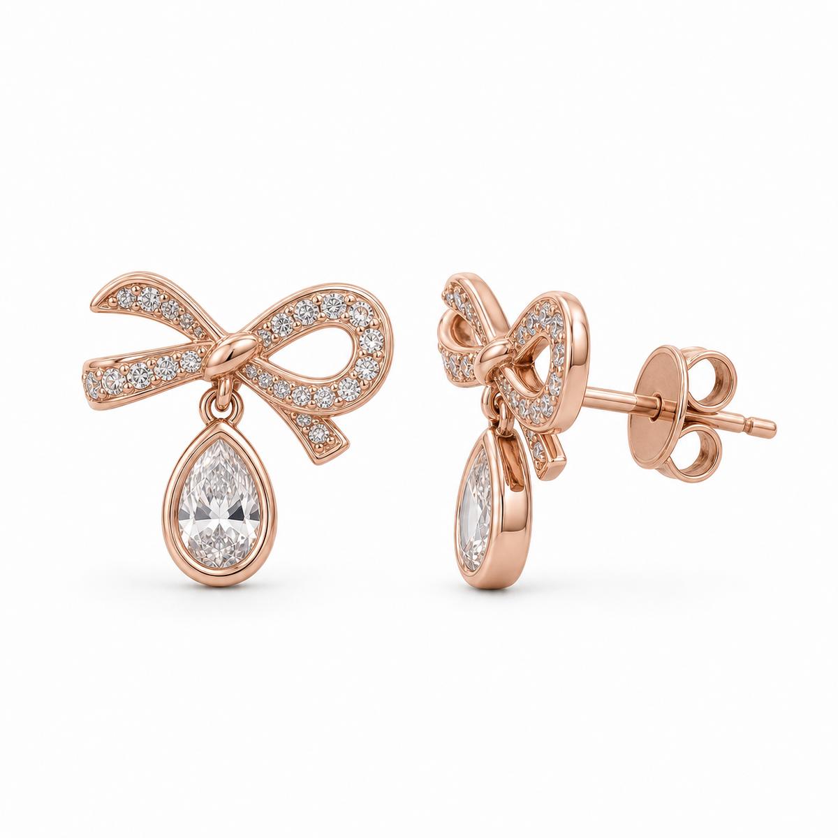 Rose Gold Seraphina Bow Earrings product image 3