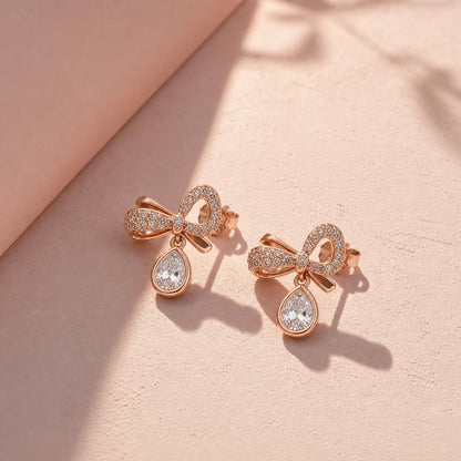 Rose Gold Seraphina Bow Earrings product image 5