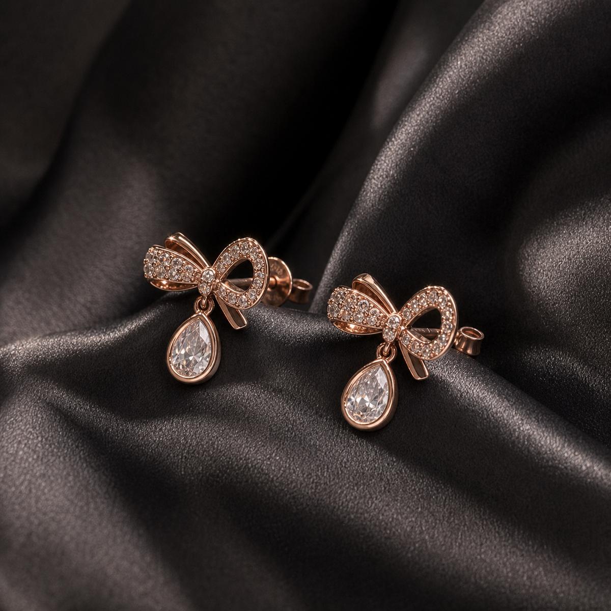 Rose Gold Seraphina Bow Earrings product image 6