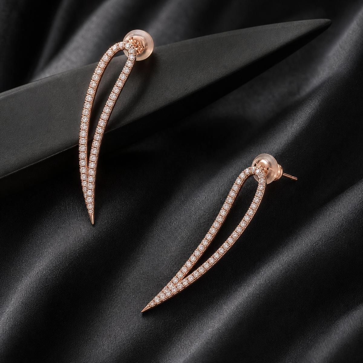 Rose Gold Seraphina Curve Earrings product image 6