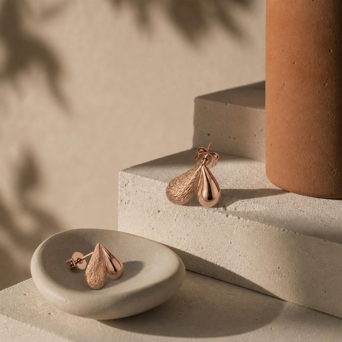Rose Gold Seraphina Twin Leaf Earrings product image 5