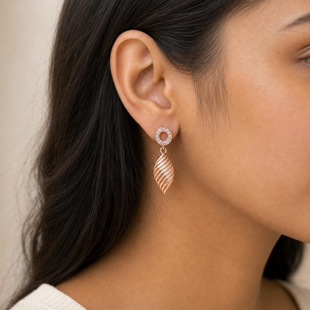 Rose Gold Sienna Leaf Earrings product image 7