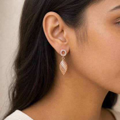 Rose Gold Sienna Leaf Earrings product image 7