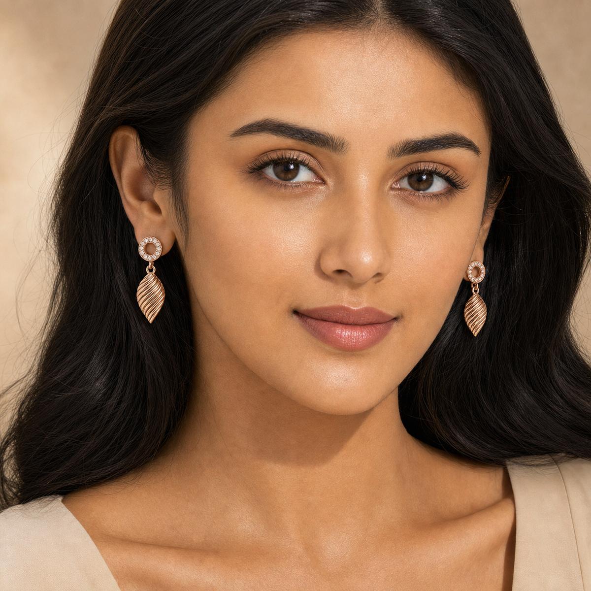 Rose Gold Sienna Leaf Earrings product image 8