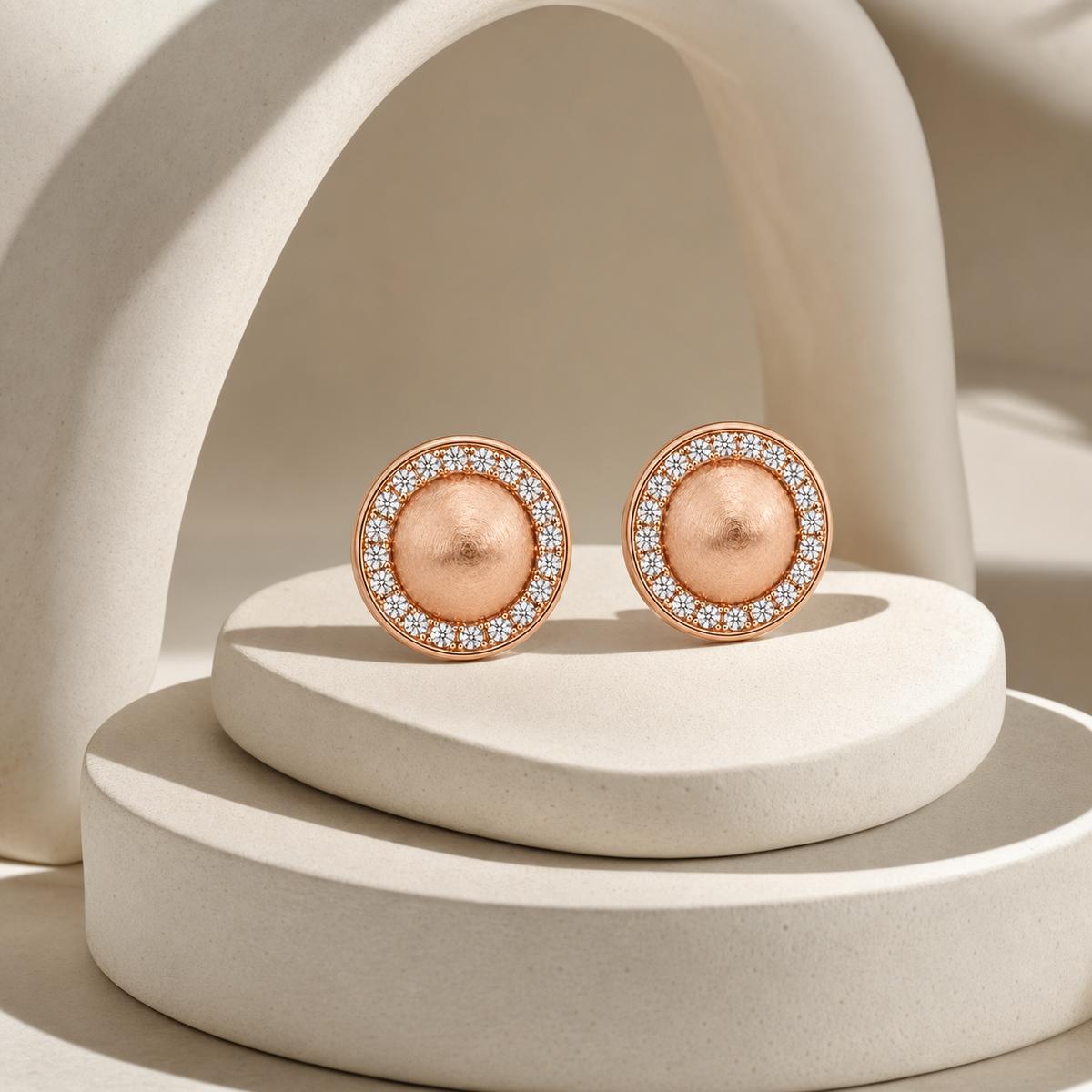 Rose Gold Solara Halo Earrings product image 4