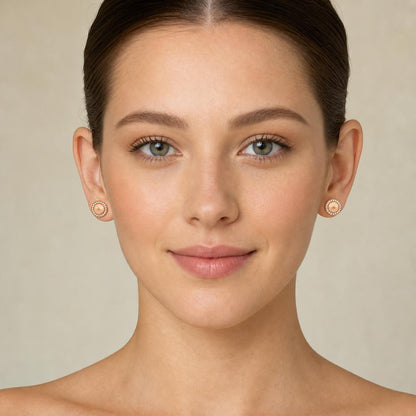 Rose Gold Solara Halo Earrings product image 7