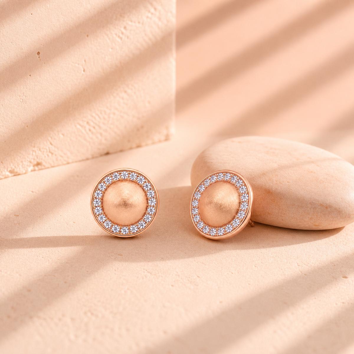 Rose Gold Solara Halo Earrings product image 5