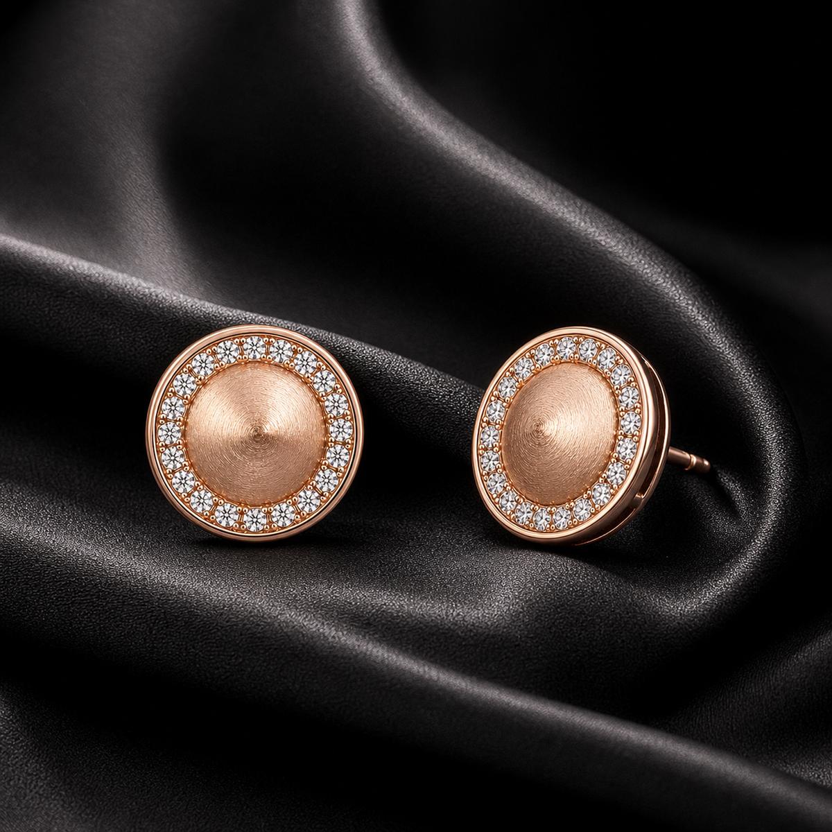 Rose Gold Solara Halo Earrings product image 6