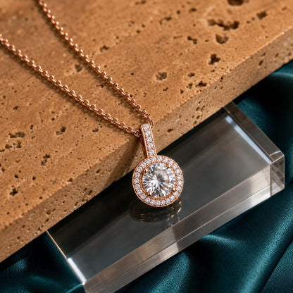 Rose Gold Solara Halo Pendant product image 5