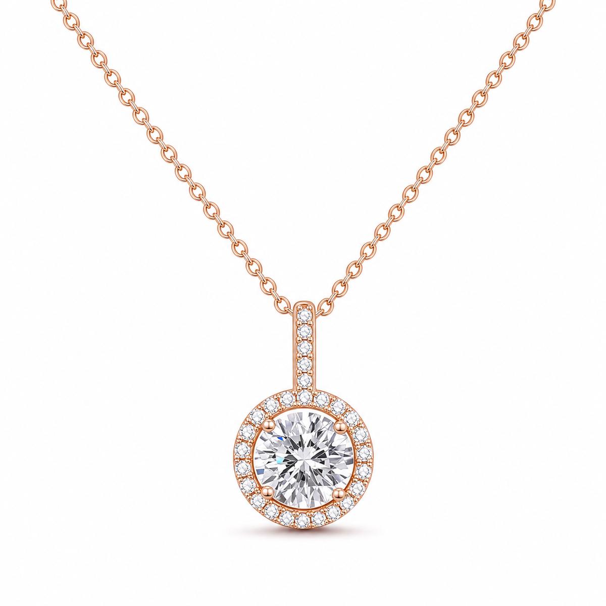 Rose Gold Solara Halo Pendant product image 1