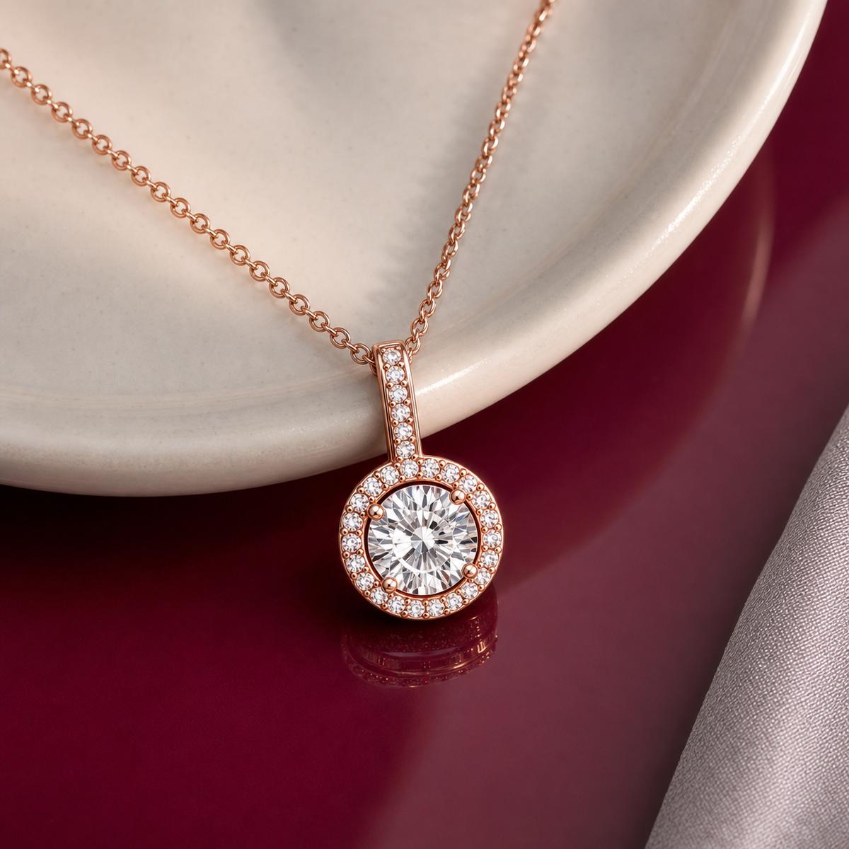 Rose Gold Solara Halo Pendant product image 2
