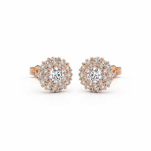 Rose Gold Solara Rosette Halo Earrings product image 1