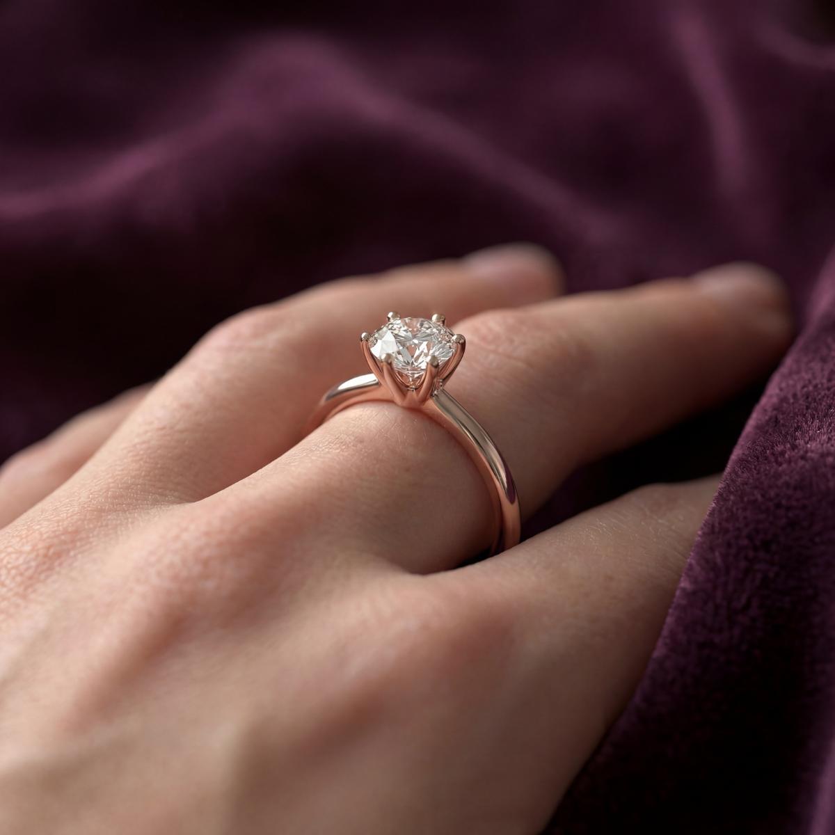Rose Gold Solitaire Shine Ring design detail