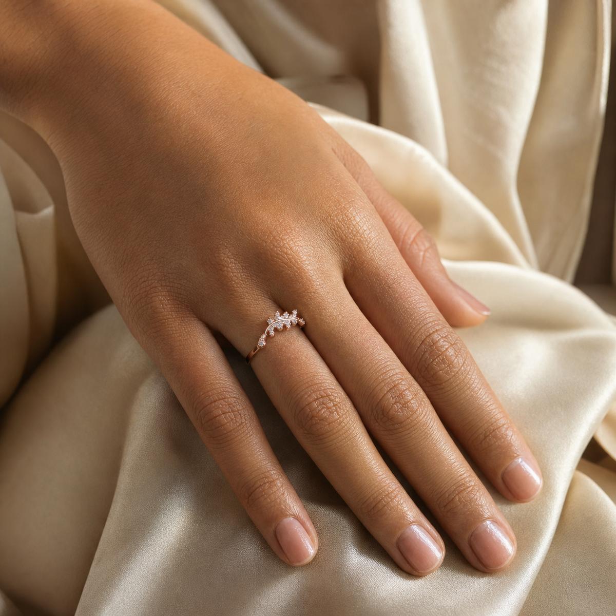 Rose Gold Sparkling Vine Ring product image 3