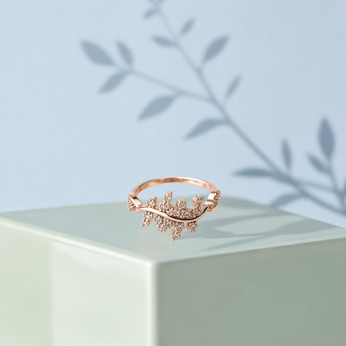 Rose Gold Sparkling Vine Ring product image 5