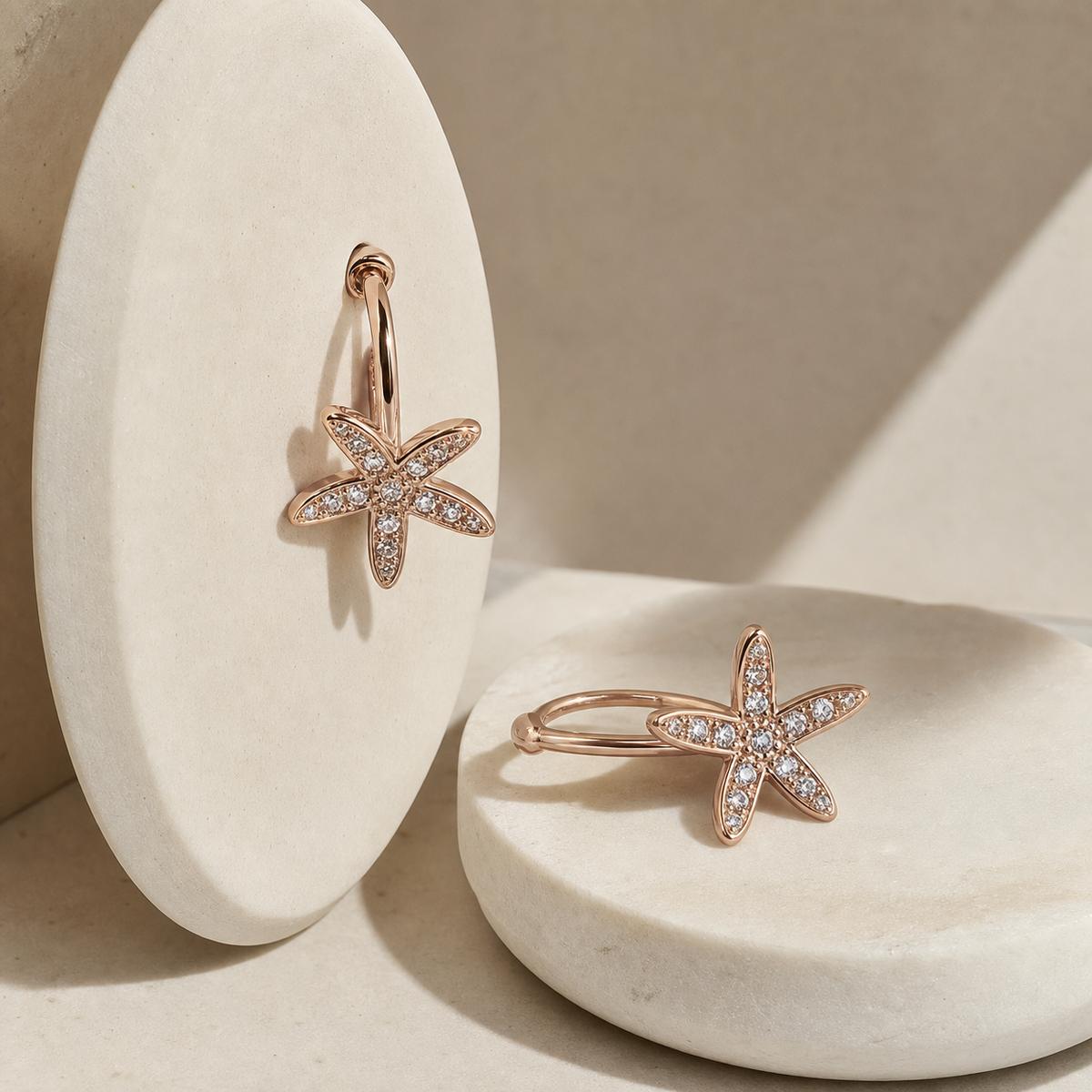 Rose Gold Tara Star Bloom Earrings product image 4