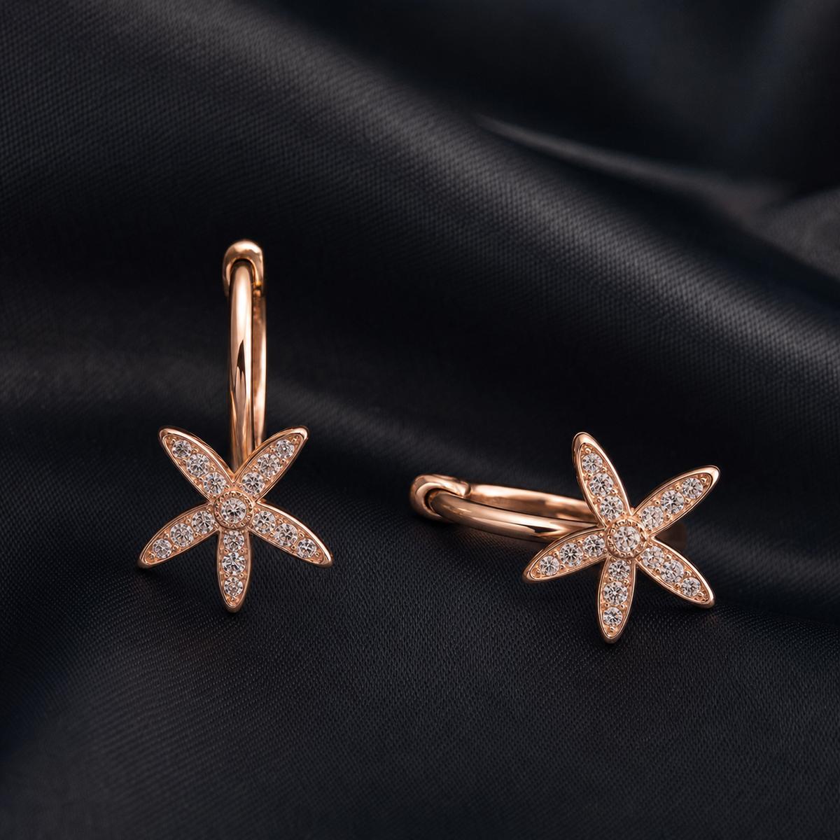 Rose Gold Tara Star Bloom Earrings product image 6
