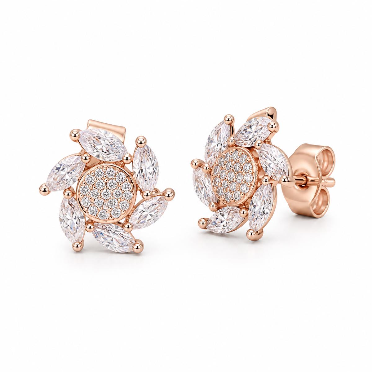 Rose Gold Tara Sunburst Bloom Earrings product image 2