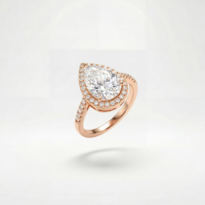 Rose Gold Teardrop Halo Ring product image 1