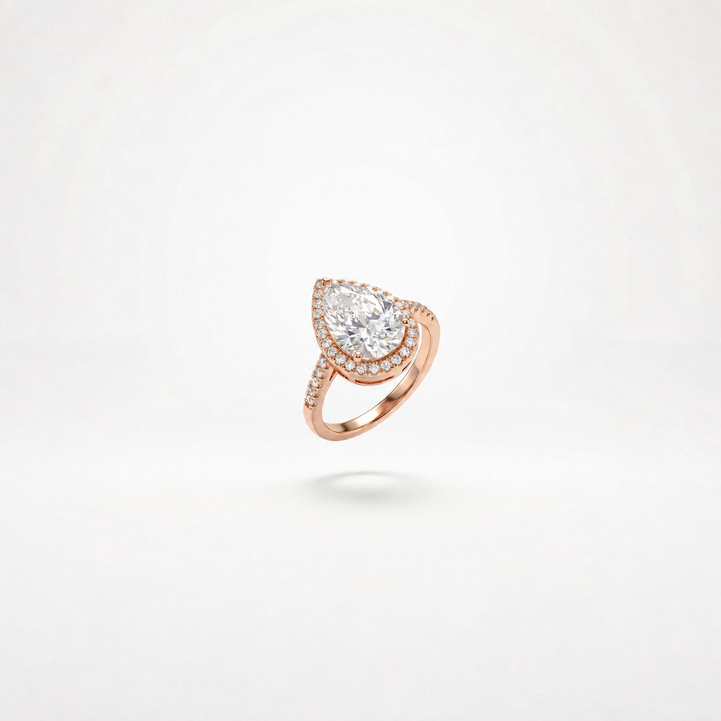 Rose Gold Teardrop Halo Ring product image 7