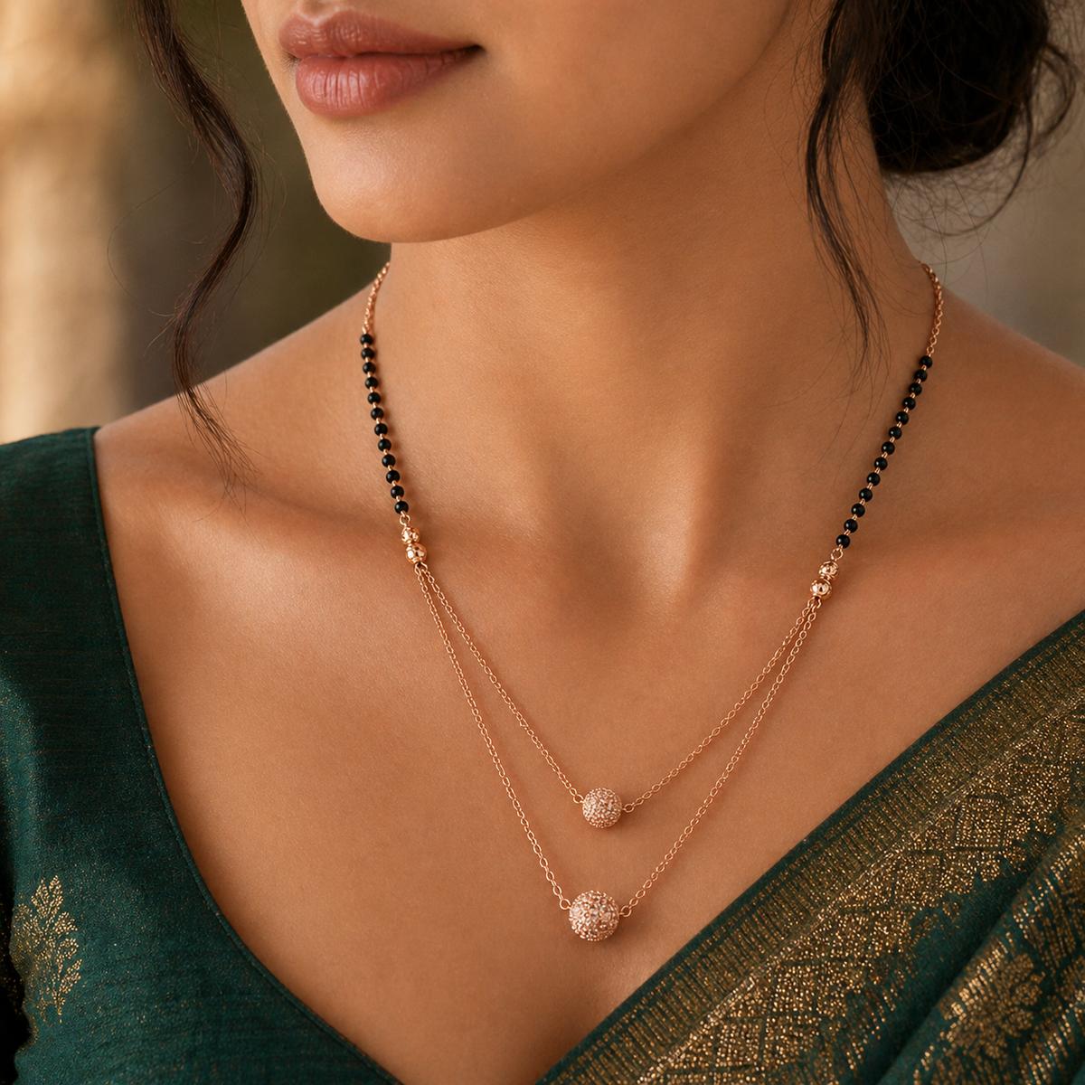Rose Gold Twin Orb Layer Mangalsutra product image 3