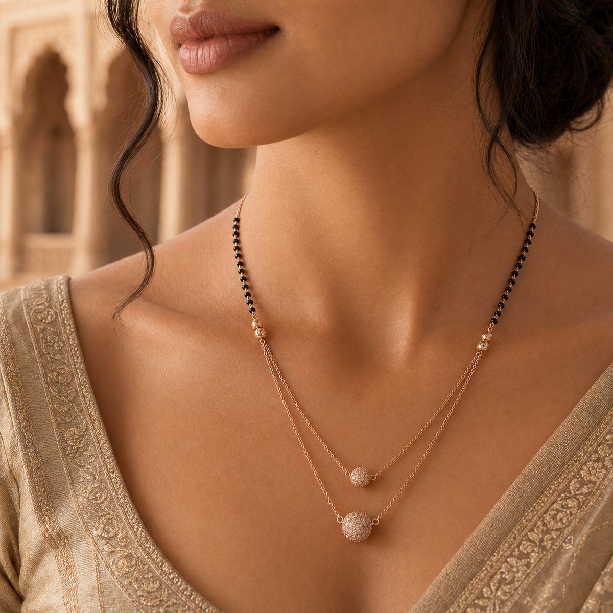 Rose Gold Twin Orb Layer Mangalsutra product image 6