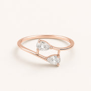 Rose Gold Adjustable Twin Pear Ring product image 1