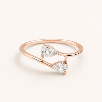 Rose Gold Adjustable Twin Pear Ring product image 1