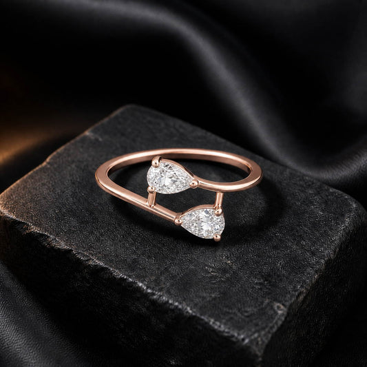Rose Gold Adjustable Twin Pear Ring product image 2