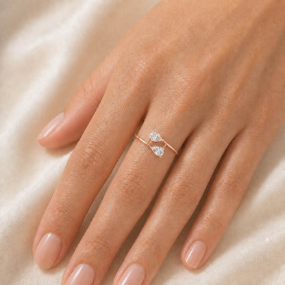 Rose Gold Adjustable Twin Pear Ring product image 3
