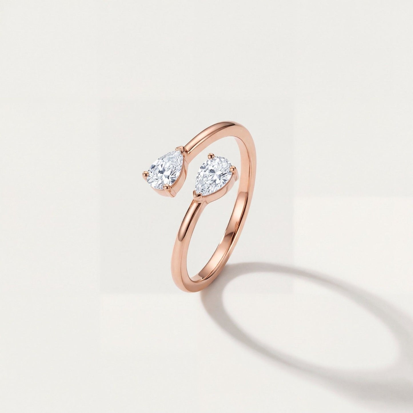Rose Gold Adjustable Twin Pear Ring product image 1
