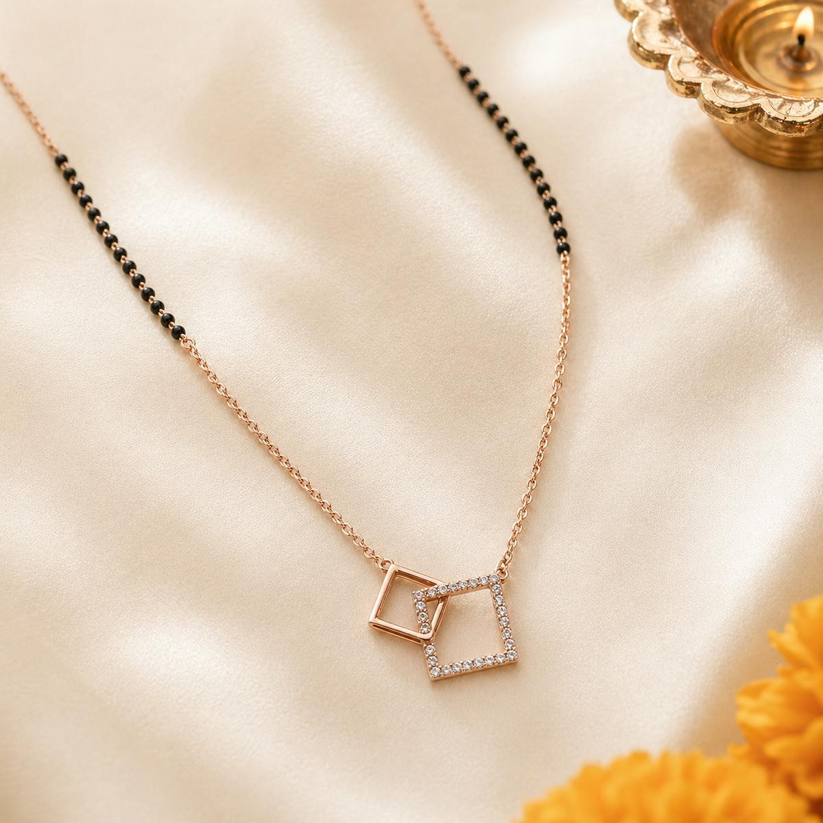 Rose Gold Twin Square Frame Mangalsutra product image 5