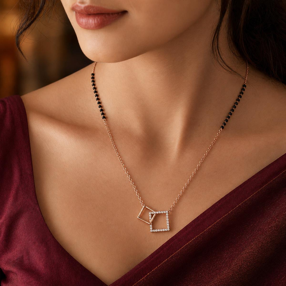 Rose Gold Twin Square Frame Mangalsutra product image 3