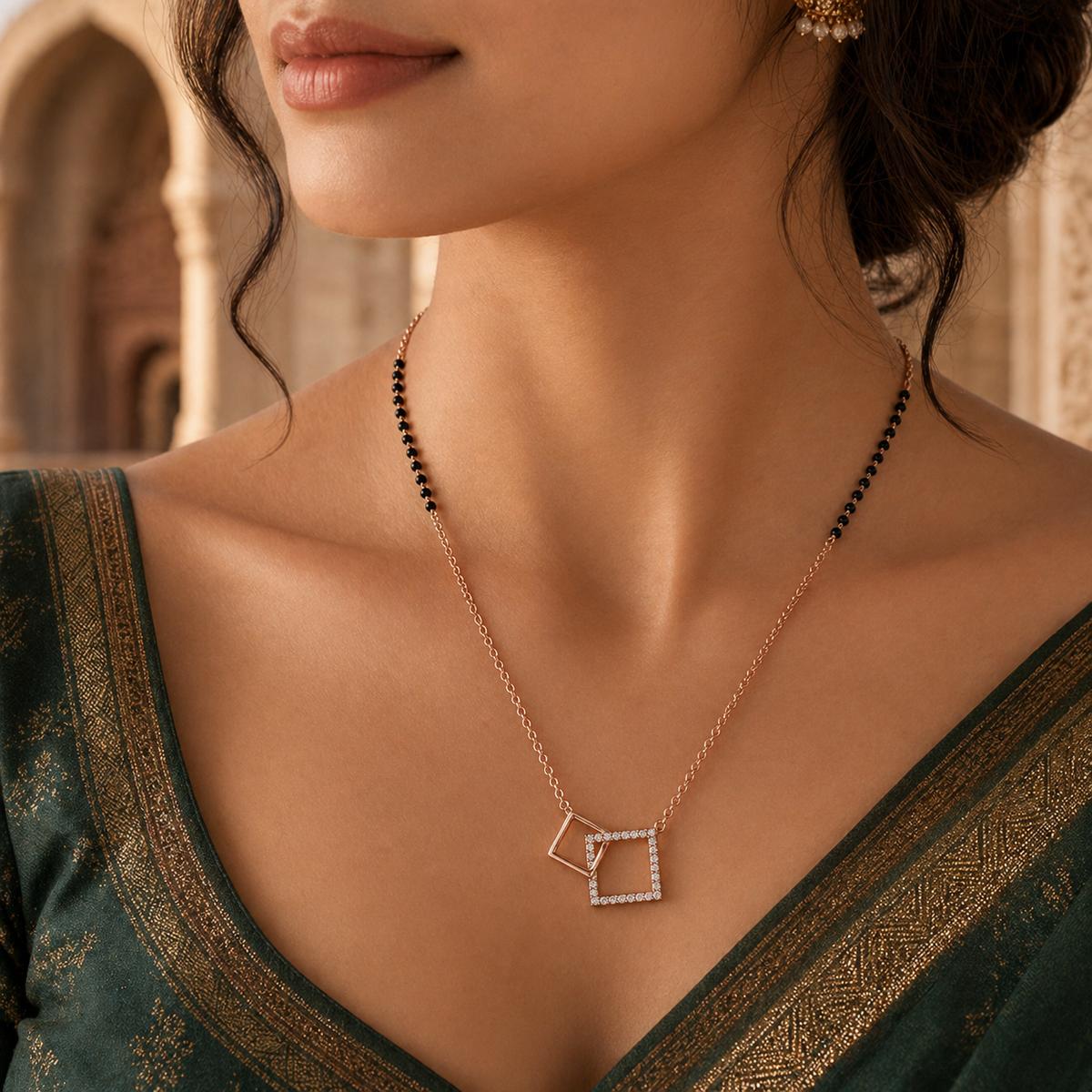 Rose Gold Twin Square Frame Mangalsutra product image 6