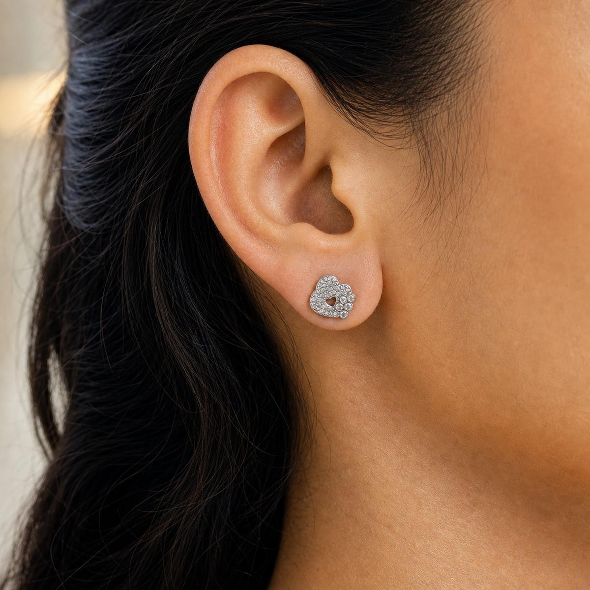 Silver Amora Open Heart Earrings product image 7