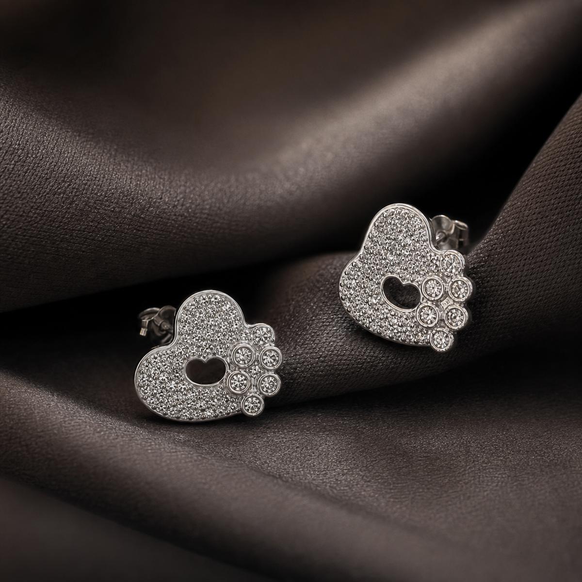 Silver Amora Open Heart Earrings product image 6