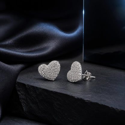 Silver Amora Pave Heart Earrings product image 2