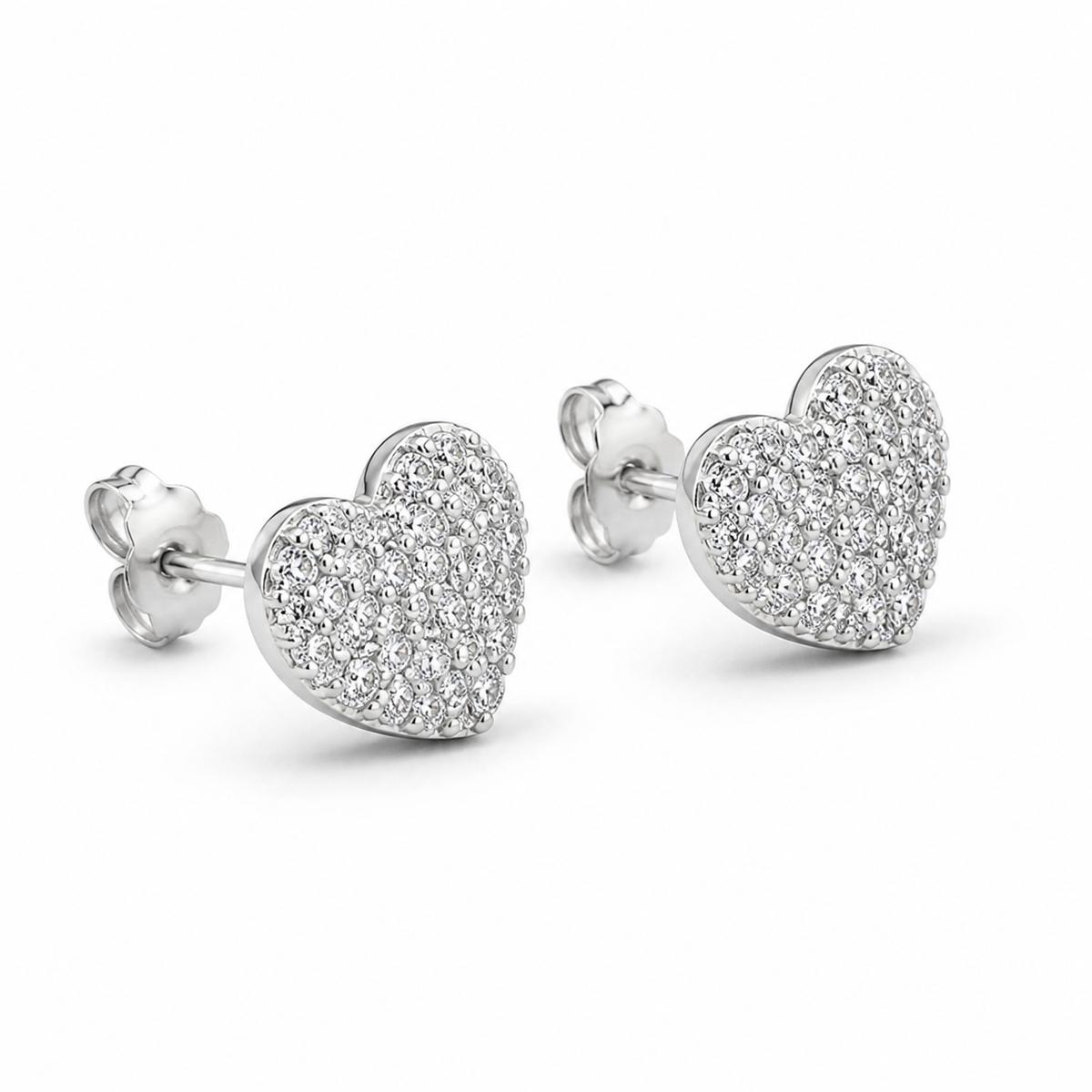 Silver Amora Pave Heart Earrings product image 5